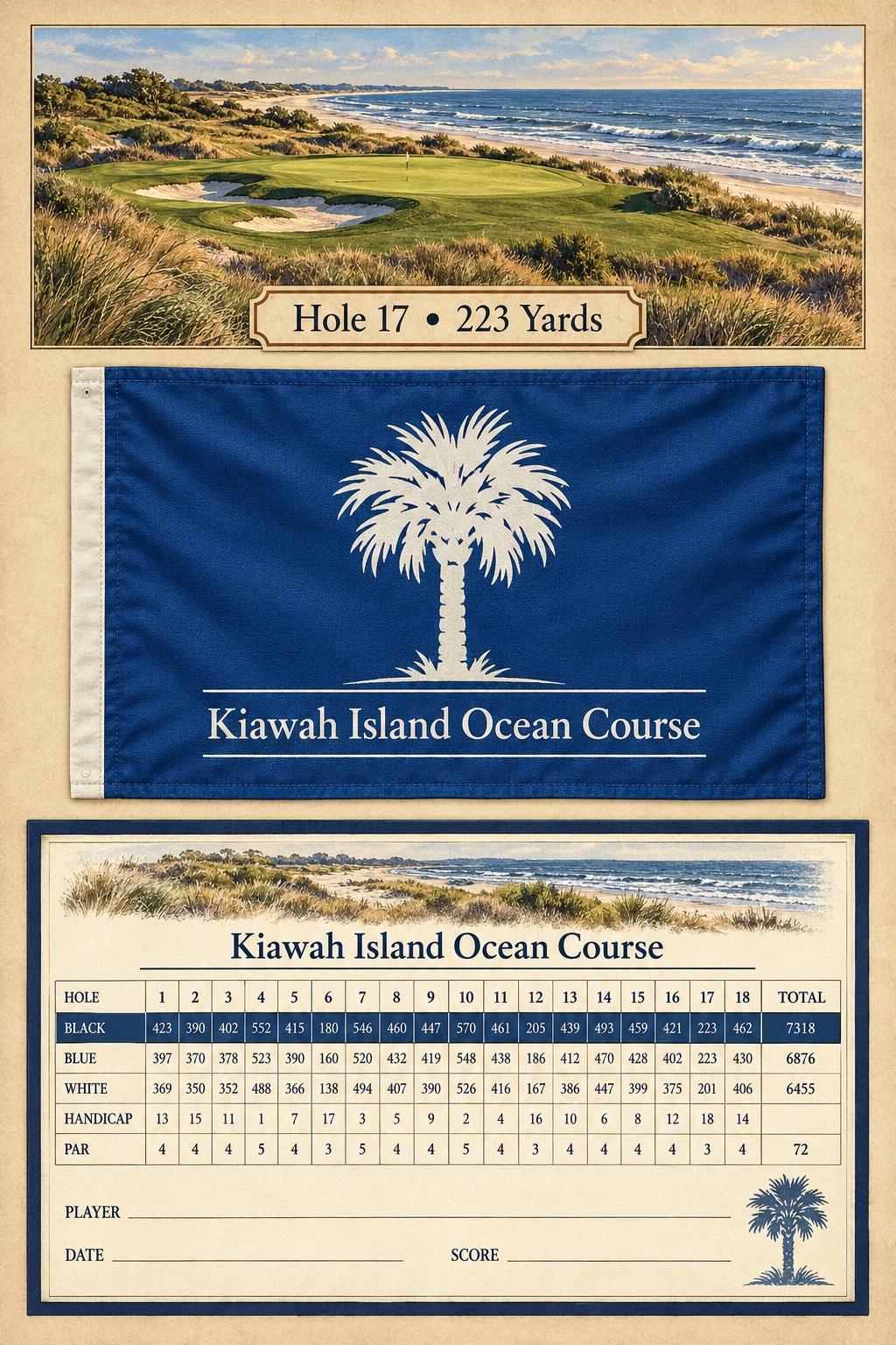Kiawah Island Ocean Course metal sign artwork