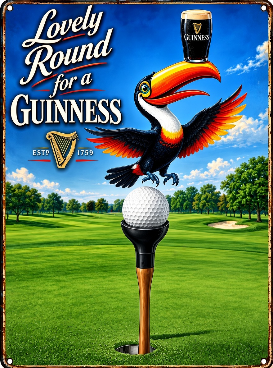 Lovely Round for a Guinness metal sign artwork